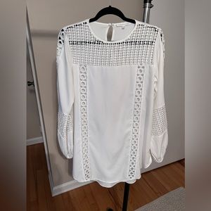 Endless Rose Balloon Sleeve Lace Cutout Trim Mini Dress Size S